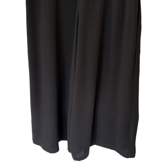 NWT Vince Camuto Black Crepe Zip front Wide Cropped Leg Jumpsuit - 6 - Picture 9 of 13